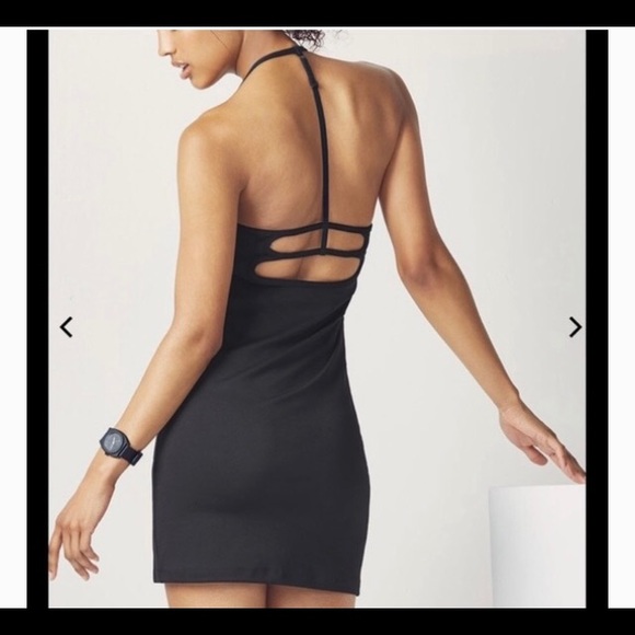 Fabletics Black Dress w/ T-Back with Straps Built N Bra Great for Causal Outing - Picture 2 of 7